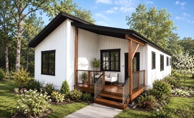Fuller single-story cottage with covered entry